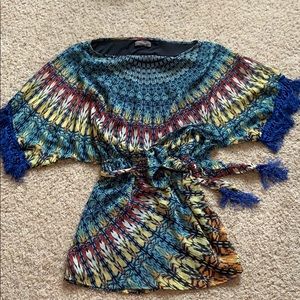 M Harper dress/top with tasseled sleeves and belt!